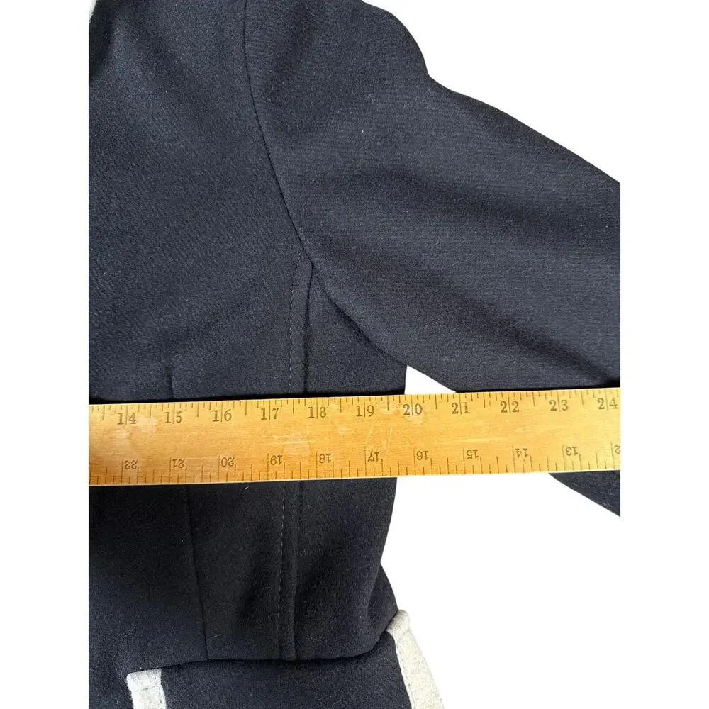 Kate Spade Wool Walker Overcoat Womens‎ Medium 6-8 Framed Aline Black Cream